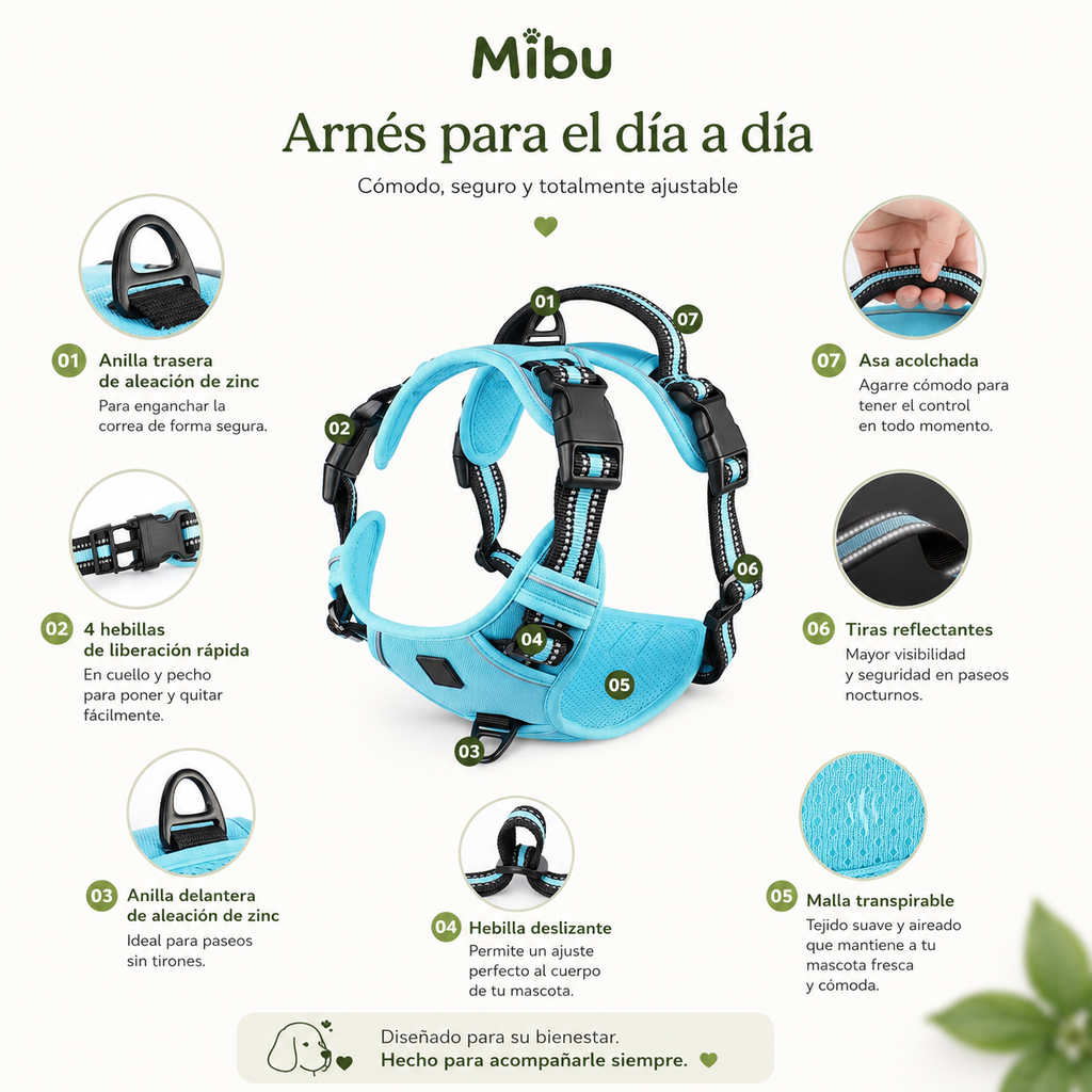 Arnés EasyWalk Pro™ - Arnés Antitirones para Perros con Asa de Control