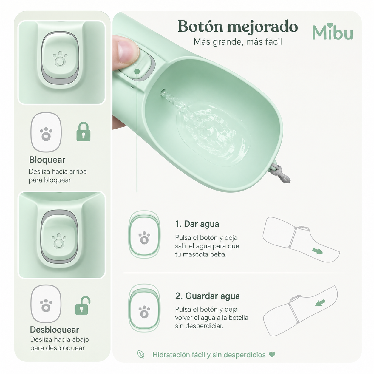 Botella Portátil AquaPet™ - Botella de Agua de Viaje para Perros