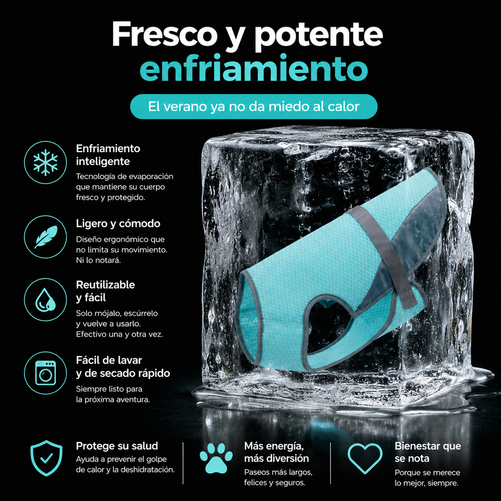 Chaleco Refrigerante FreshVest™ - Chaleco de Enfriamiento para Perros